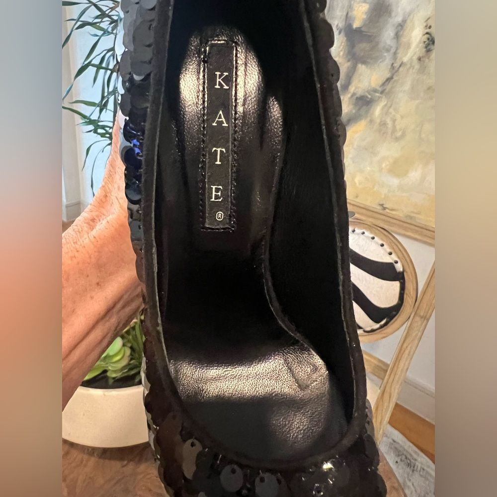 Kate by Ferrari Black Sequin Women's Shoes size 37 (7) - Picture 10 of 15